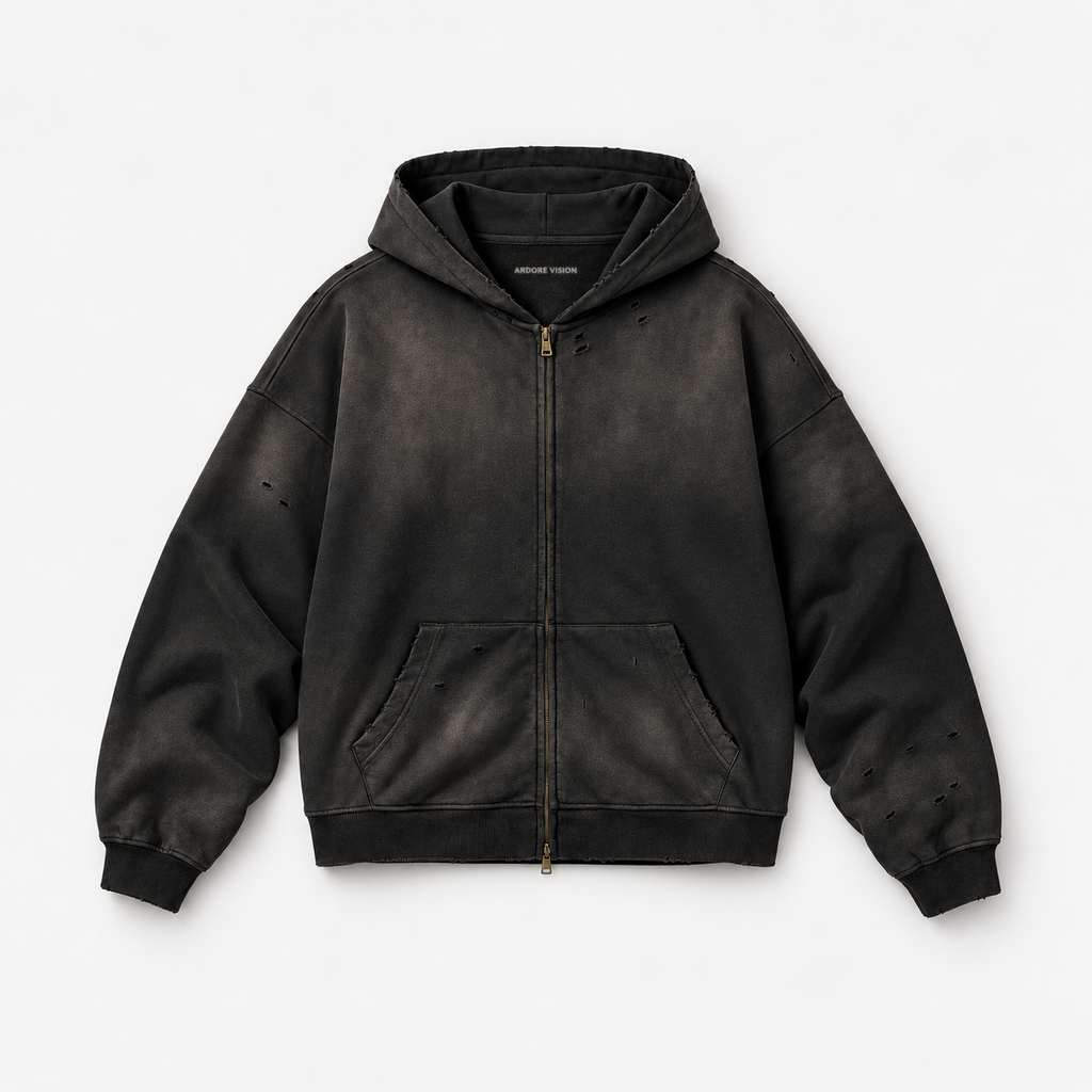 Relaxed Boxy Zip Hoodie